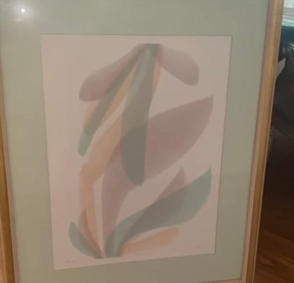 PASTEL SILK SCREEN FRAMED AND MATTED
