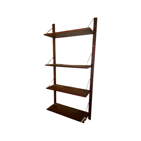 POUL CADOUVUS style Mid Century Modern Double Wooden Wall Shelf System