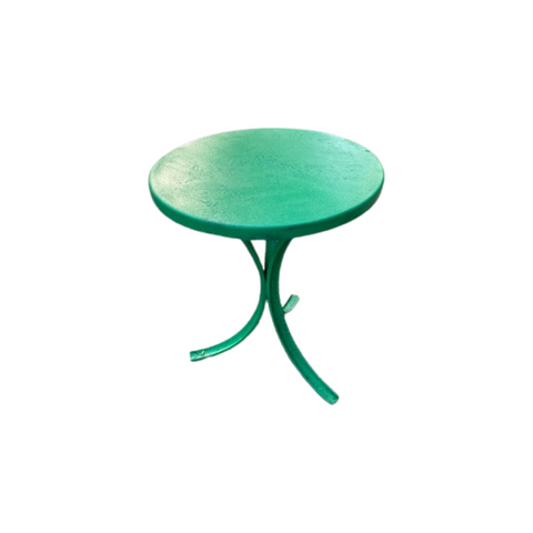Outdoor Kelly Green Painted Metal Round Side Table