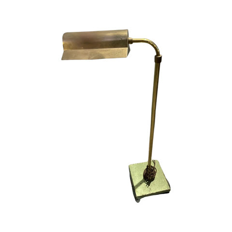 Vintage Brass Pharmacy Floor Lamp Adjusts 38-58” tall