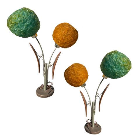 Orange and Green Spaghetti Table Lamps (Priced Individually)
