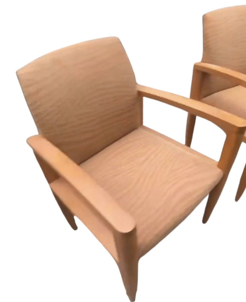 David Edward Rounded Wood Orange Accent Chairs