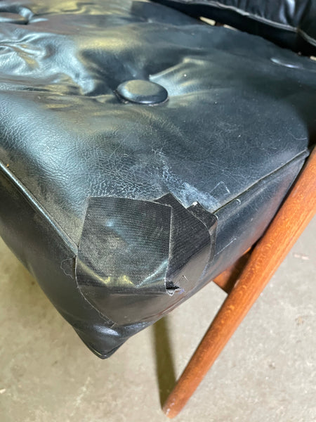 Poul Jensen for Selig  Z Chair - Black Naugahyde Upholstery