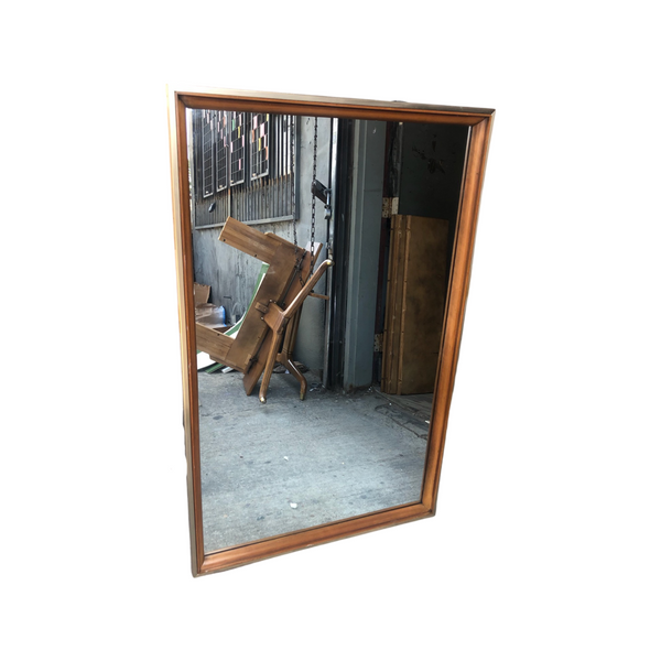 Matte Silver and Wood Framed John Widdicomb Mirror 35x53” tall
