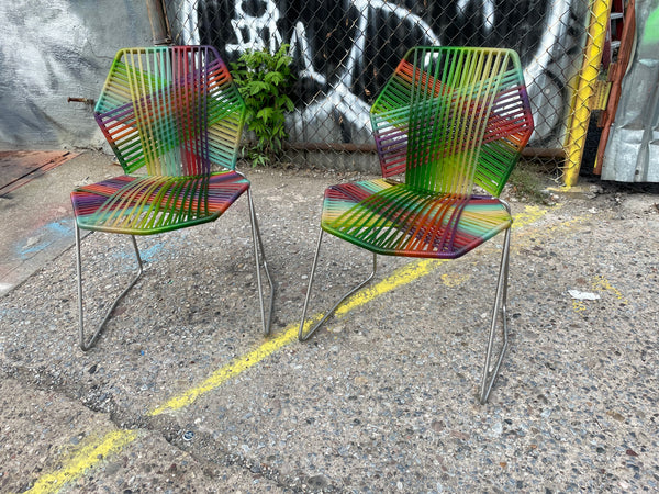 Pair of Multicolored Tropicalia Dining Chairs By Moroso