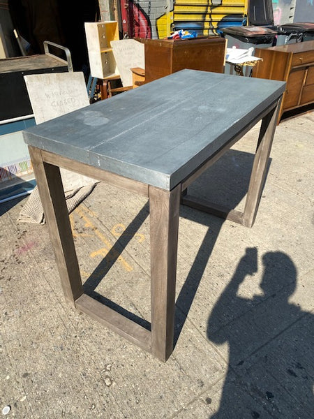 Outdoor Counter Height Dining Table with Galvanized Steel Top