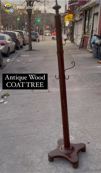 Antique Wood Coat Tree