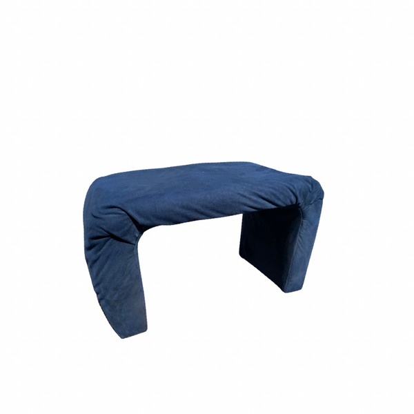 Navy Blue Ruched Waterfall Bench