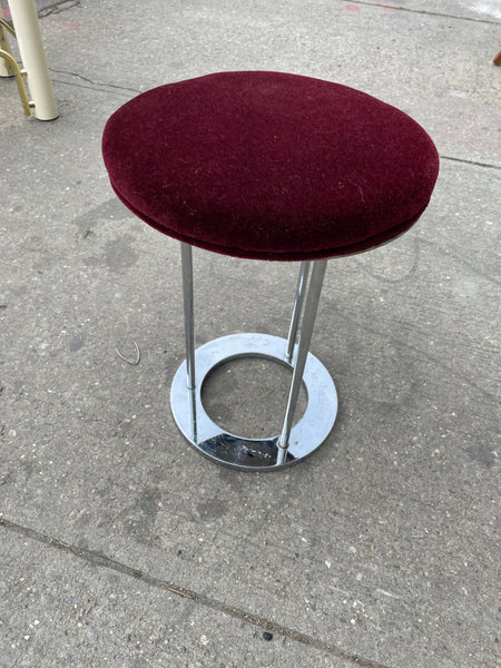 Paul Mayen Stools for Habitat Recovered in Merlot Mohair (Pair Available Priced Individually)