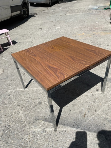 Florence Knoll Chrome and Wood Coffee or Side Table