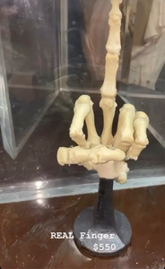 The “Real Finger” Sculpture made of human hand Skeleton