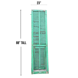 Architectural Ancient Green Fluted Panel Shutter