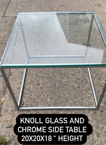 Knoll Chrome and Glass Cube Low Profile Coffee Table