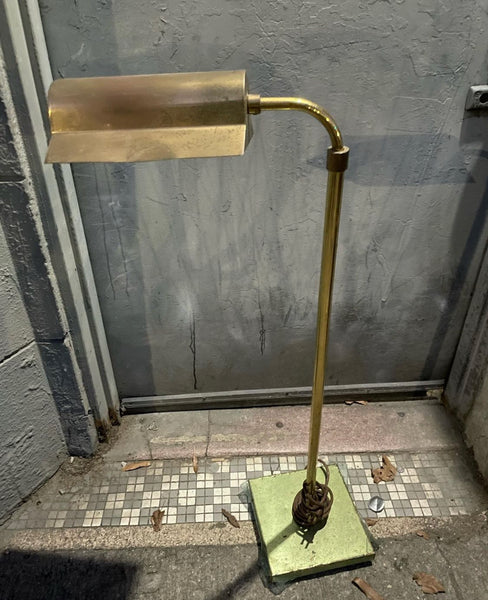 Vintage Brass Pharmacy Floor Lamp Adjusts 38-58” tall