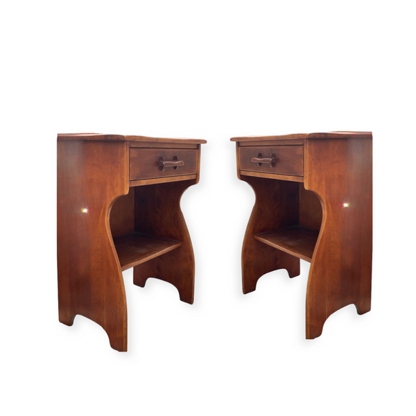 Pair of Craft Style Solid Maple Nightstands