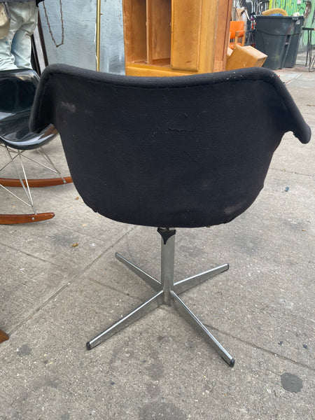 Designer Black Linen Swivel Single Chair