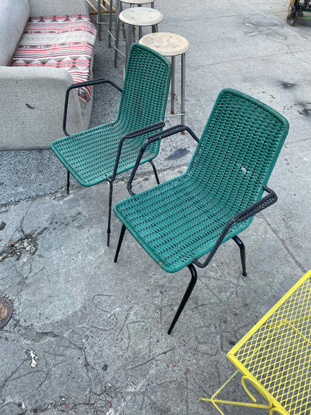 Pair of White Italian Stackable Colored Outdoor Original Scooby and Steel Chairs, 1960s