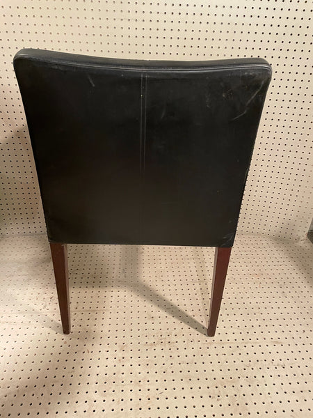 Poltrana Frau Asymetrical Black Leather Dining Chairs Set of 4