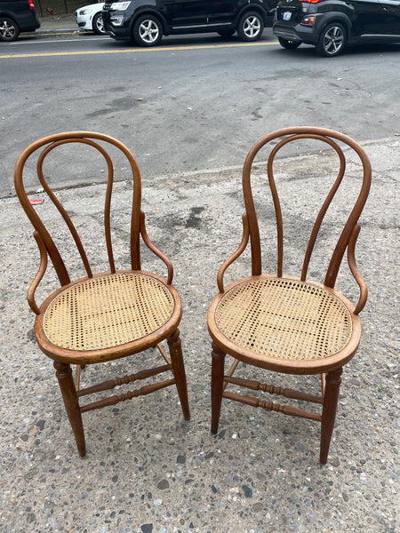 Thonet Bentwood Chairs with Handcaned Seats (Priced Individually)