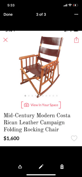 Leather Safari Rocking Chair