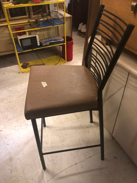 Pairs of Bar Height Metal High Back Stools