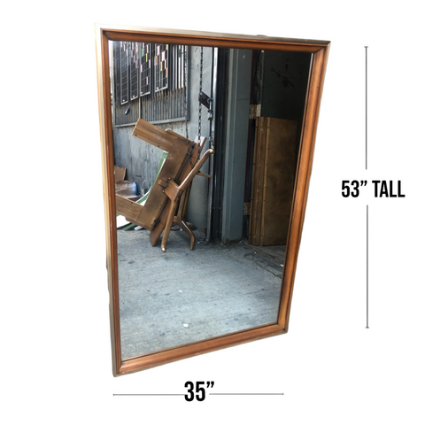 Matte Silver and Wood Framed John Widdicomb Mirror 35x53” tall