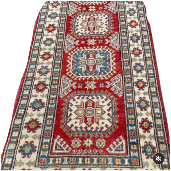 Handmade Red Persian Wool Runner 3x11” Long