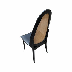 High-back Cane and Black Folding Stackmore Chairs