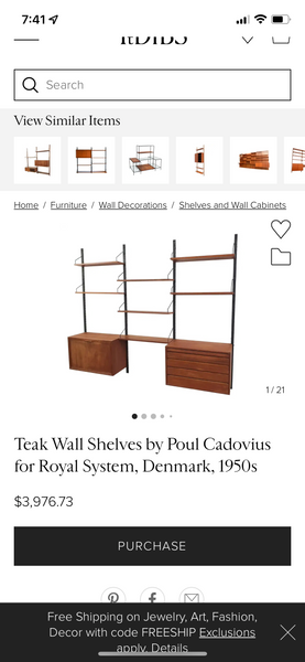 Teak Wall Cato Systems by Poul Cadovius for Royal System, Denmark, 1950s (Includes 4 Bays)