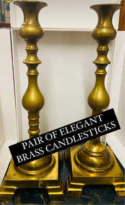 Pair of Brass Elegant Candlesticks