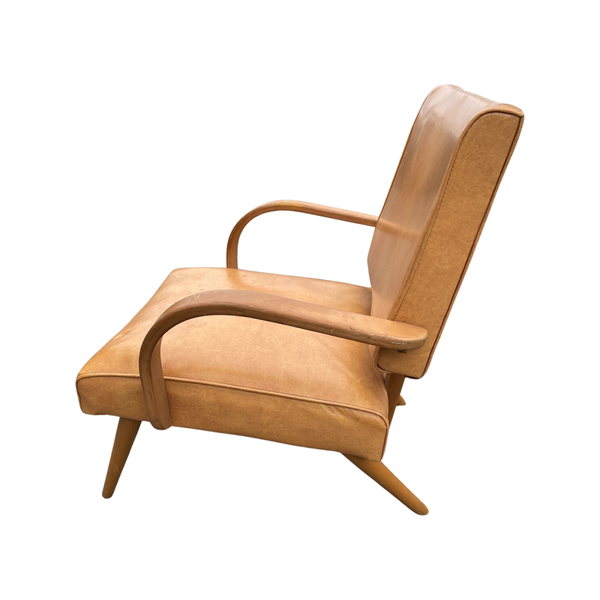Viking Vintage Viko Baumritter Vinyl Chairs With Bentwood Bridge Arms (Pair Available Priced Individually)