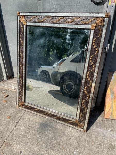 Large Ornate Vintage Mosiac Mirror 41x52” tall