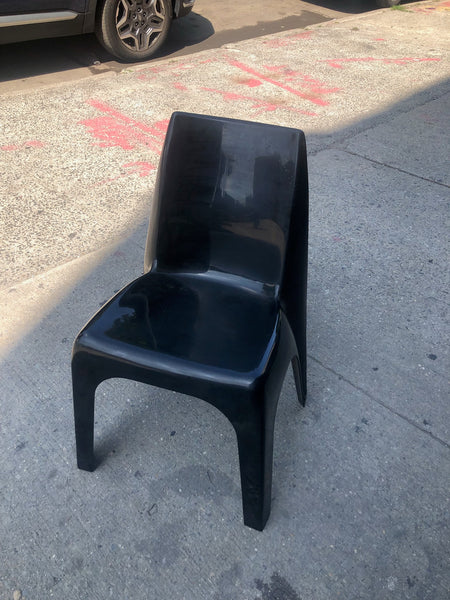 Single Black Plastic Molded Vintage Chair by Marbon