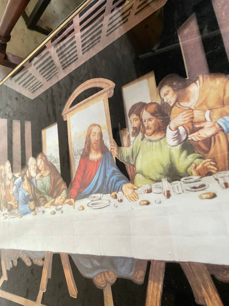 The Last Supper 1980s Painted Glass Art