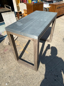 Outdoor Counter Height Dining Table with Galvanized Steel Top