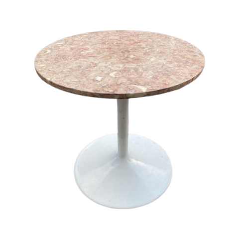 Rose Marble Round Tulip Base Saarinen Style Bistro Table