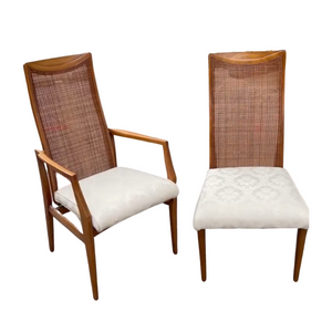 Pair of Cane Backed Drexel Heritage Mid Century Dining Chairs