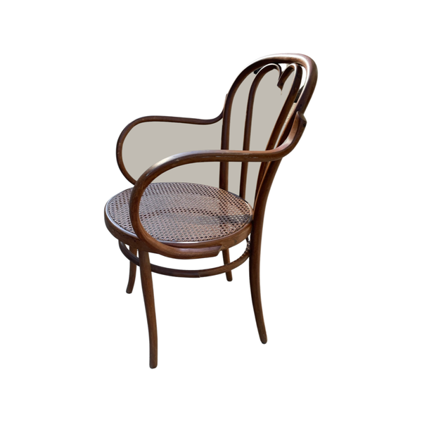 Thonet Bentwood Sweetheart Cane Chairs With Arms  (Priced Individually)