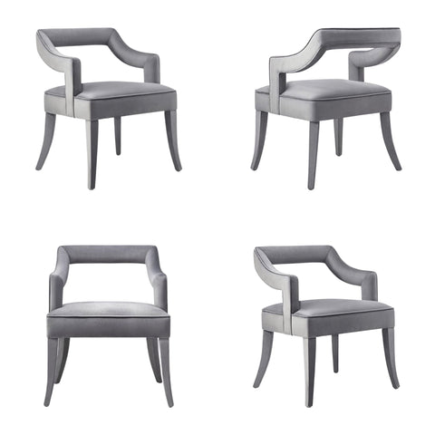 TOV Furniture Tiffany Modern Upholstered Dining Room Chairs, Gray (Priced Individually)