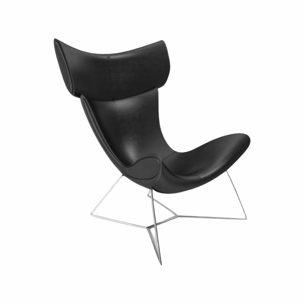 BoConcept Imola Black Leather Wing Chair