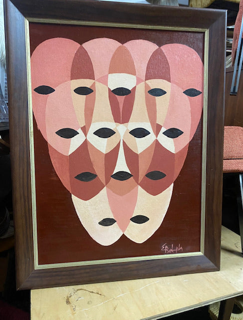Signed E. Rolph Original Optical Illusion Oil Painting