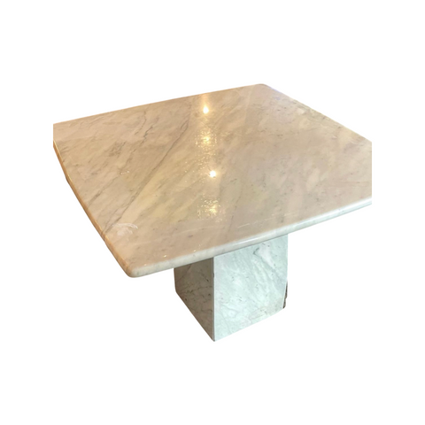 Polished Marble Square Plinth Coffee or Side Table