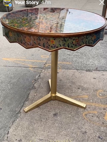 PAINTED GLASS TABLE