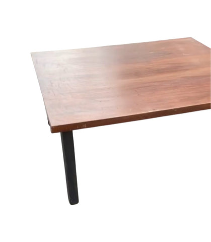 MCM Wood Coffee Table with Black Parsons Style Legs
