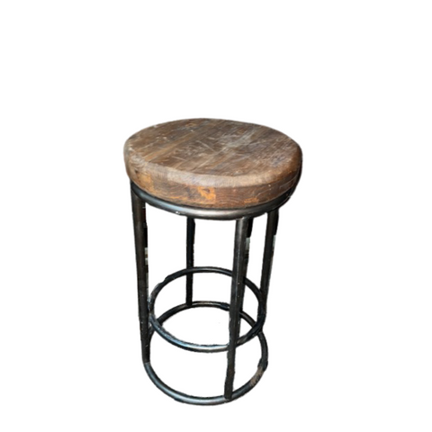 Wood and Metal 24” Tall Industrial Stool