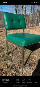 Vintage green lounge chairs vinyl