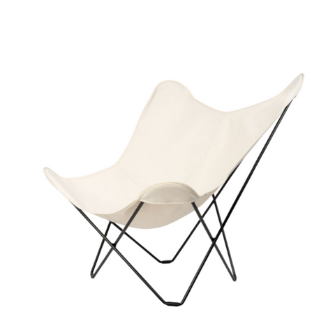 Florence Knoll Butterfly Chair in White Canvas