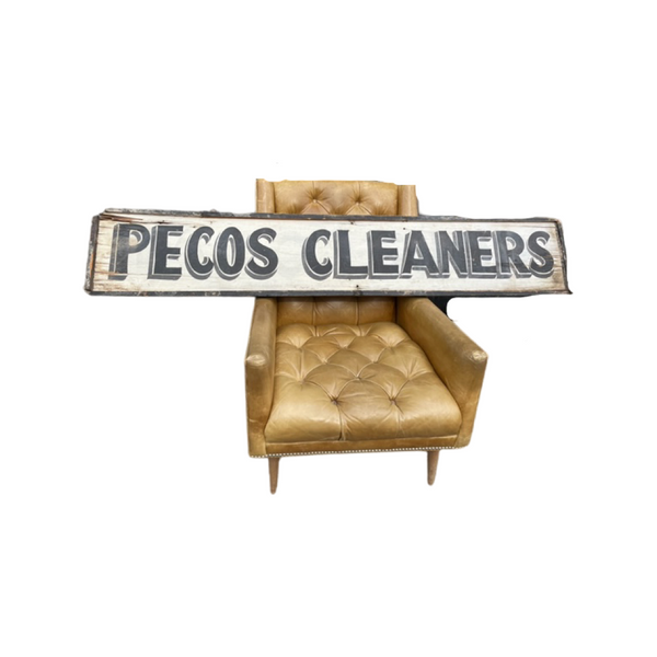 Pecos Cleaners Hand Painted Wood Sign