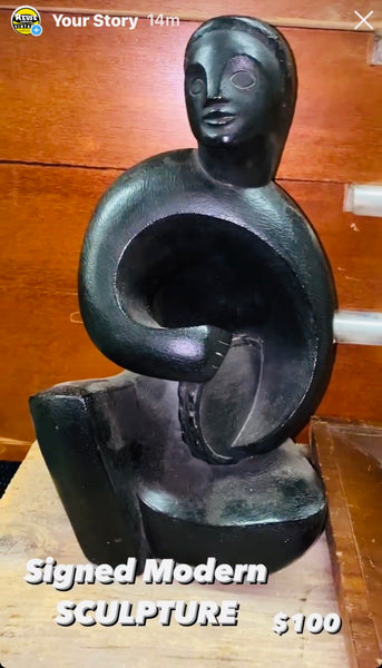 Signed Modern Abstract Female Figure Scultpure