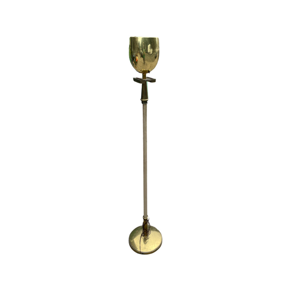 Imperial Torchiere Chrome and Brass Floor Lamp